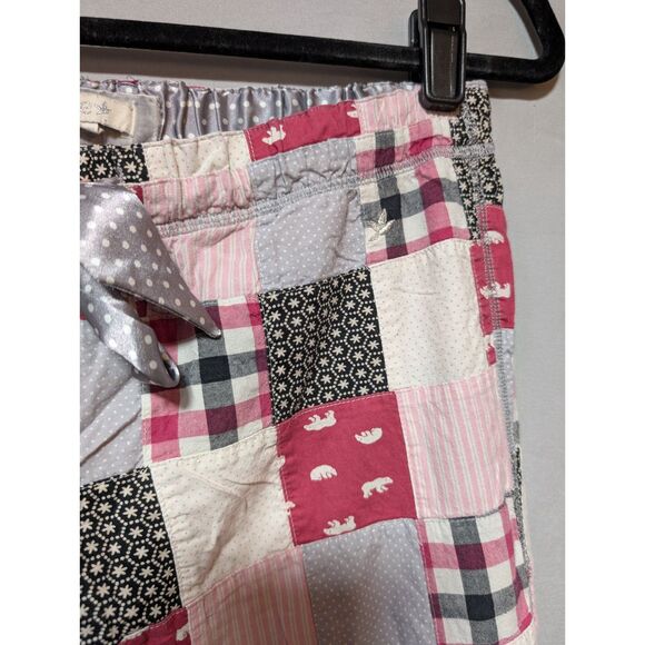Aerie Women's Pink Gray Black Patchwork Quilted Plaid Pajama‎ Pants Size Medium - Picture 3 of 10